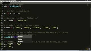 Create Excel Spreadsheet Using Python and Random Numbers
