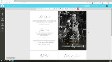 How to edit funeral program template in the Templett.com platform