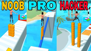 NOOB vs PRO vs HACKER ||STACK ROLLER HIGH HEEL|| (FORT)All Levels Gameplay Android,ios (Level 3 - 4)