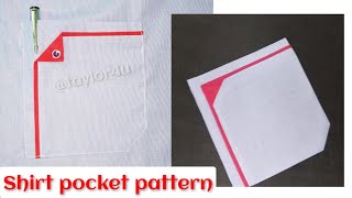 SHIRT patch pocket button pattern | how to make shirt pocket | शर्ट जेब डिजाइन