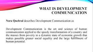 Lec 3 What is Development Communication