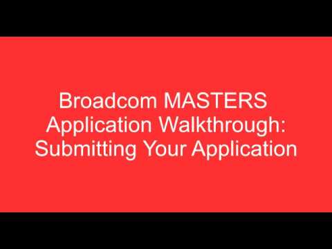 2020 Broadcom MASTERS Application Walk-Through: Submitting