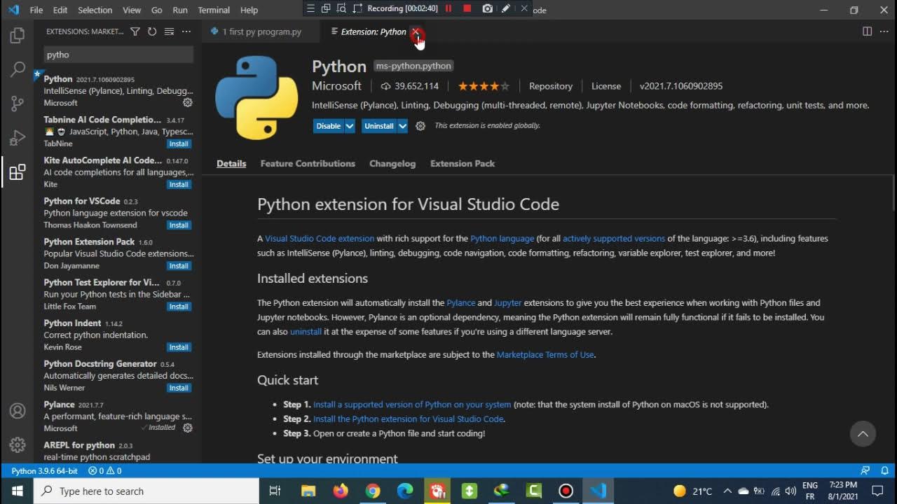 05 - PYTHON EXTENTION FOR VSCODE - PYTHON 3 - BECOME ENGINEER - YouTube