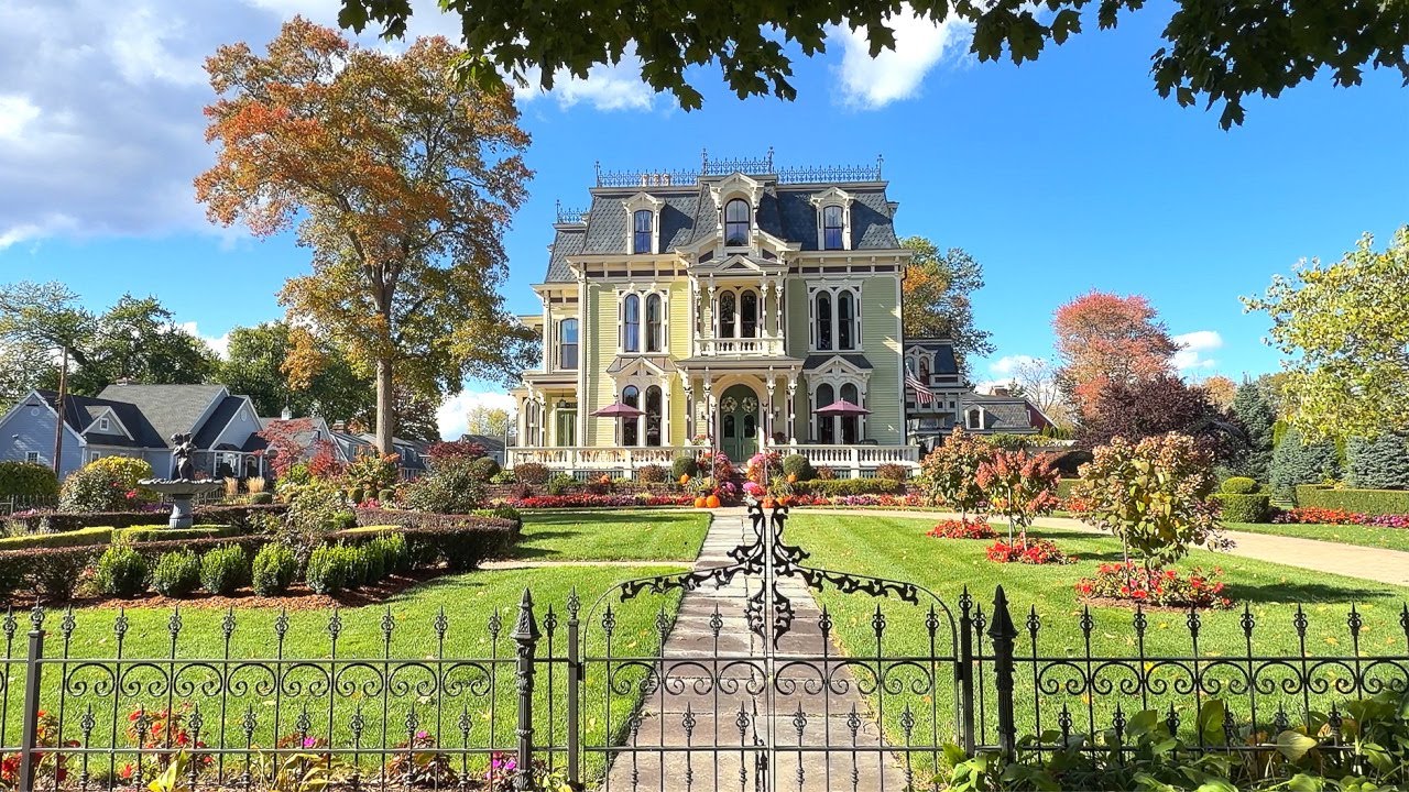 [4K]🇺🇸 Осеннее волшебство в уютном сказочном городке 🍂🎃 | Олд-Уэтерсфилд, Коннектикут (2025)