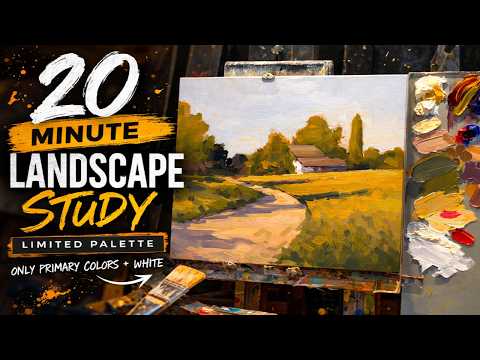 Painting a Landscape Study in 20 Minutes | Limited Palette Oil Painting