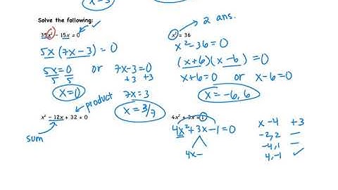 5.3: Solving Quadratic Equations by Factoring (PART 2)