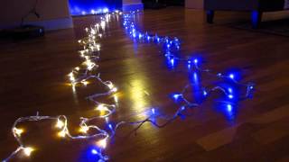 eBay 100 LED Xmas Lights Part 1 - Demo All 8 Flashing Fairy Light Modes and Patterns Review