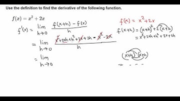 Calculs I: derivative of x^2+2x using definition