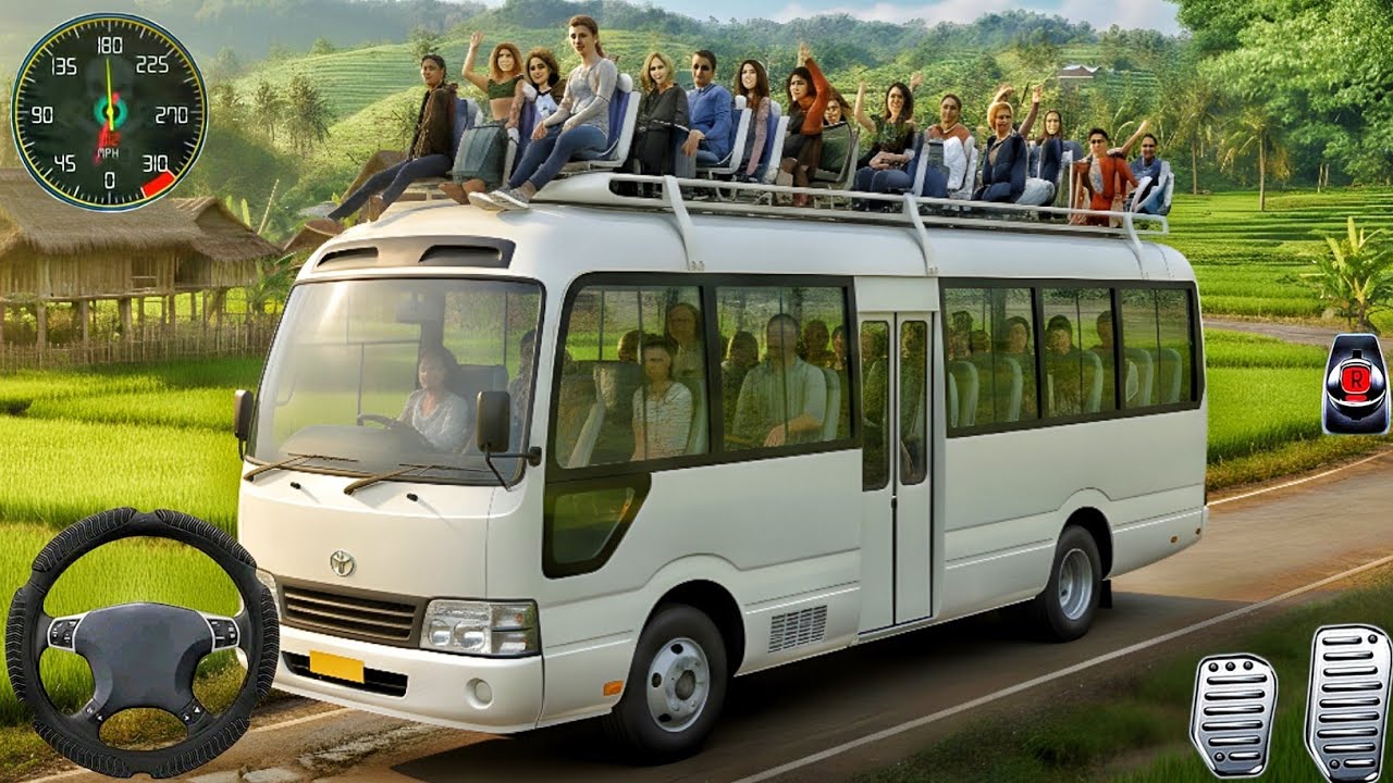 Новый симулятор внедорожного автобуса 2026 — вождение индийского транспортного мини-автобуса — ге...