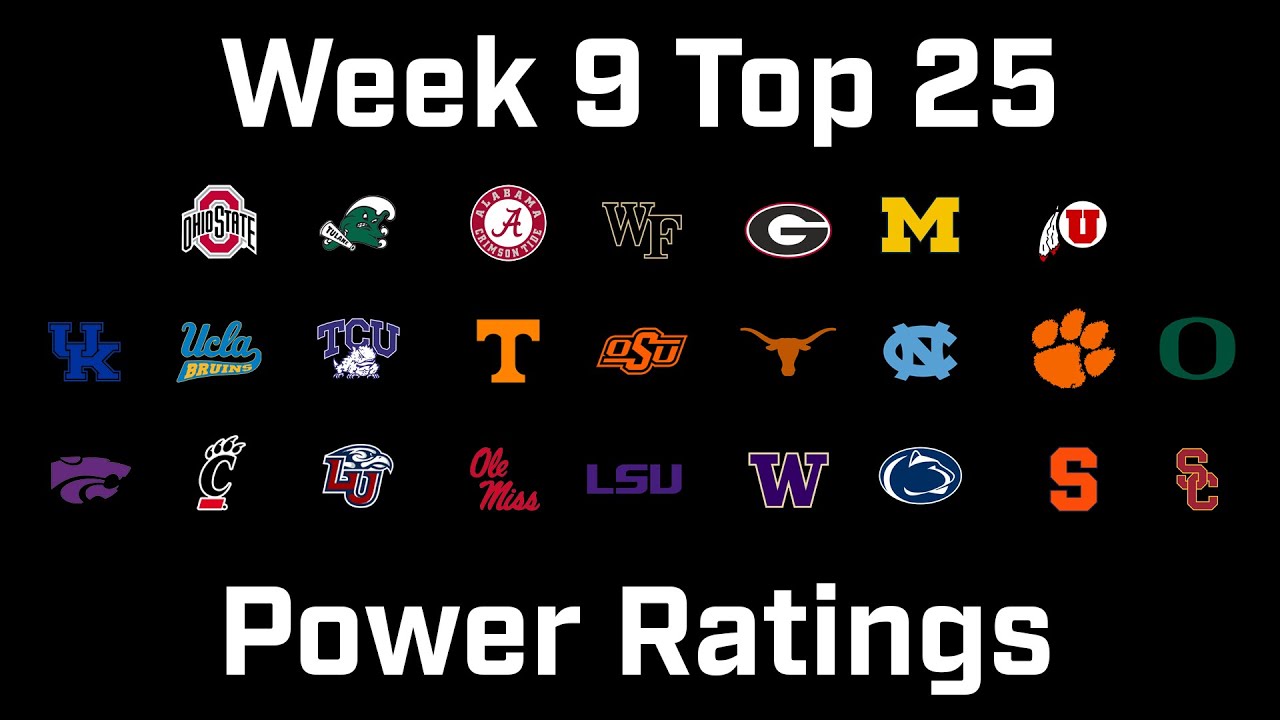 College Football Week 9 Power Ratings Computer Model - YouTube