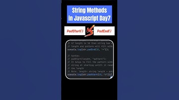Padstart Vs Padend String Methods in Javascript Day7 #stringmethods #javascripttutorial #beginners