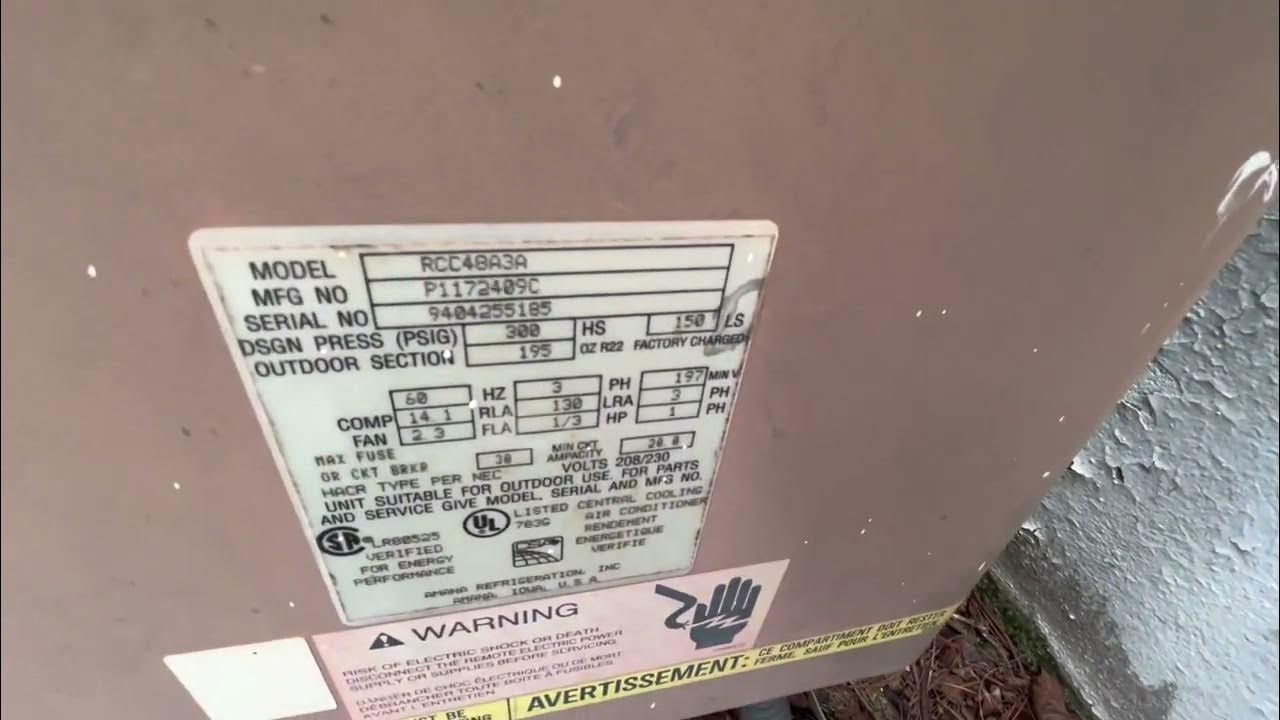 1994 Amana Prestige 12 4 ton Air Conditioner (Not Running) YouTube