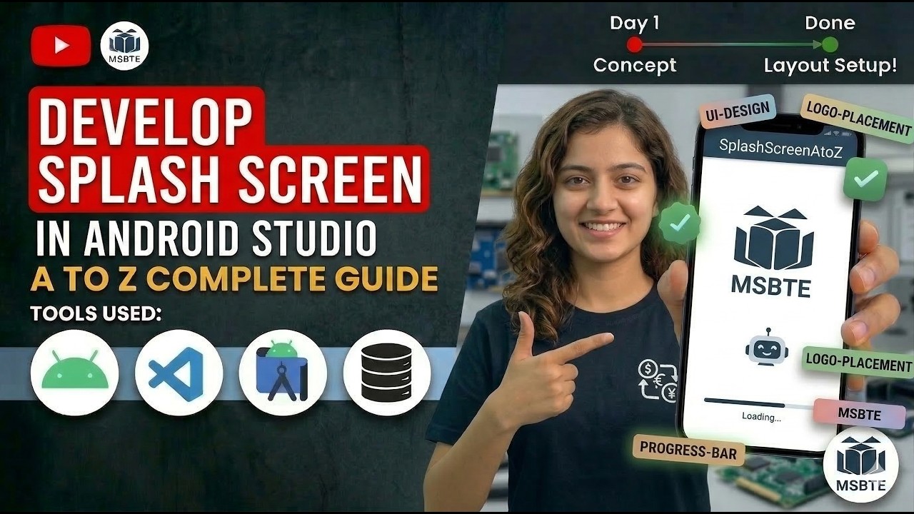 Develop Splash Screen in Android Studio | MSBTE - YouTube