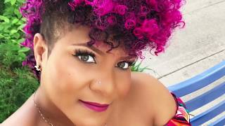 Natural Curly Pink Mohawk With Weave