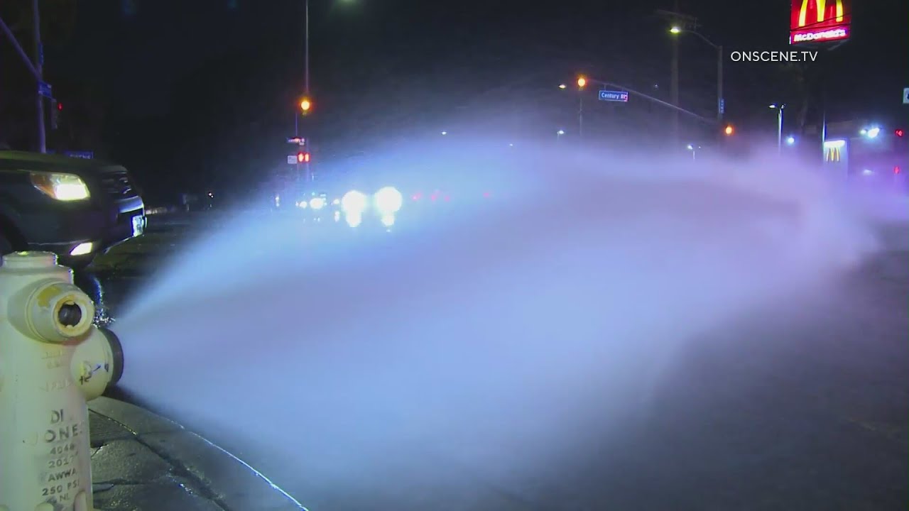 Fire hydrant sheared in L.A. street takeover