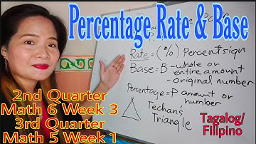 Q2 Math 6 Week 3, Q3 Math 5 Week 1 PERCENTAGE, BASE & RATE Tagalog / Filipino