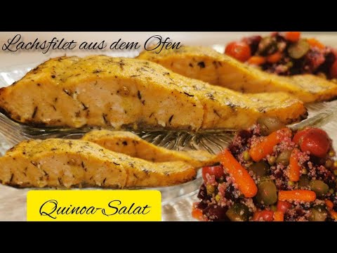 THE BEST OVEN SALMON FILLET RECIPE AND DELICIOUS QUINOA SALAD #salmonfillet #quinoasalad