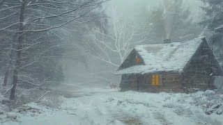Frosty Breeze Sounds in the Mountains - Heavy Snowstorm Sounds for Sleeping