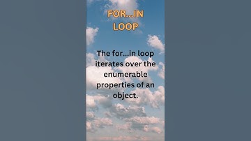 For...in Loop in JavaScript