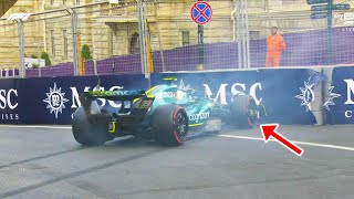 Vettel LOCKS UP and HITS Barrier - 2022 Azerbaijan Grand Prix Qualifying