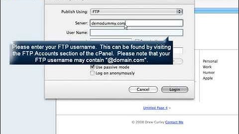 How to Publish using RapidWeaver for Mac OSX