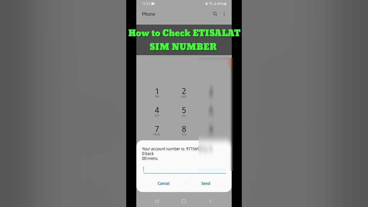 Etisalat Sim Number Check Code How to Check ETISALAT number - YouTube