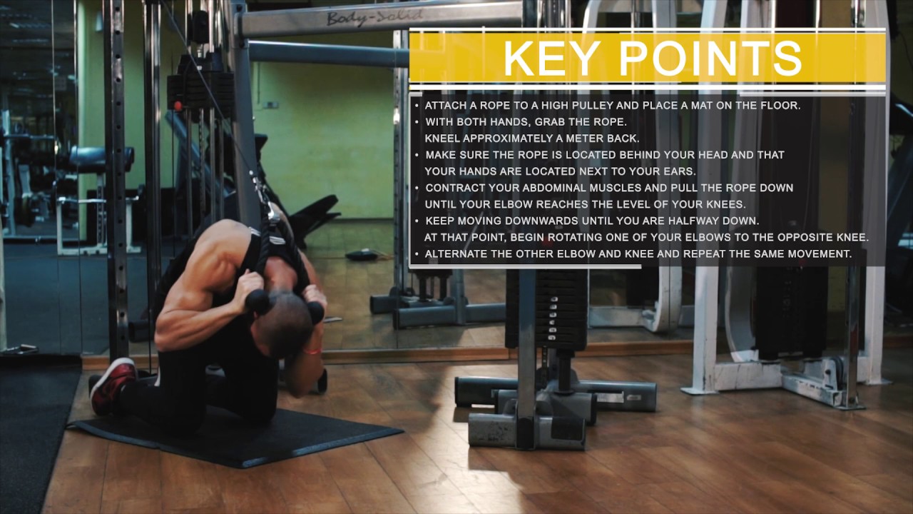 Kneeling Cable Crunch with Alternating Oblique Twists