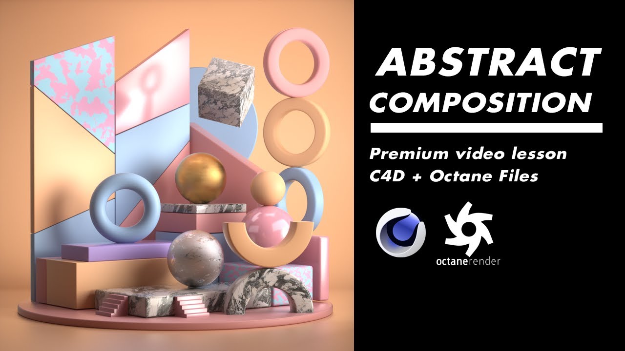 Abstract Composition Cinema 4D Octane Render - YouTube