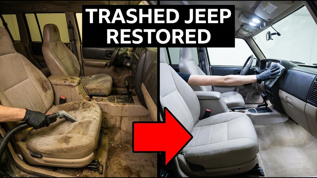 Trashed And Neglected Jeep Interior Restored Using Multiple Techniques!!