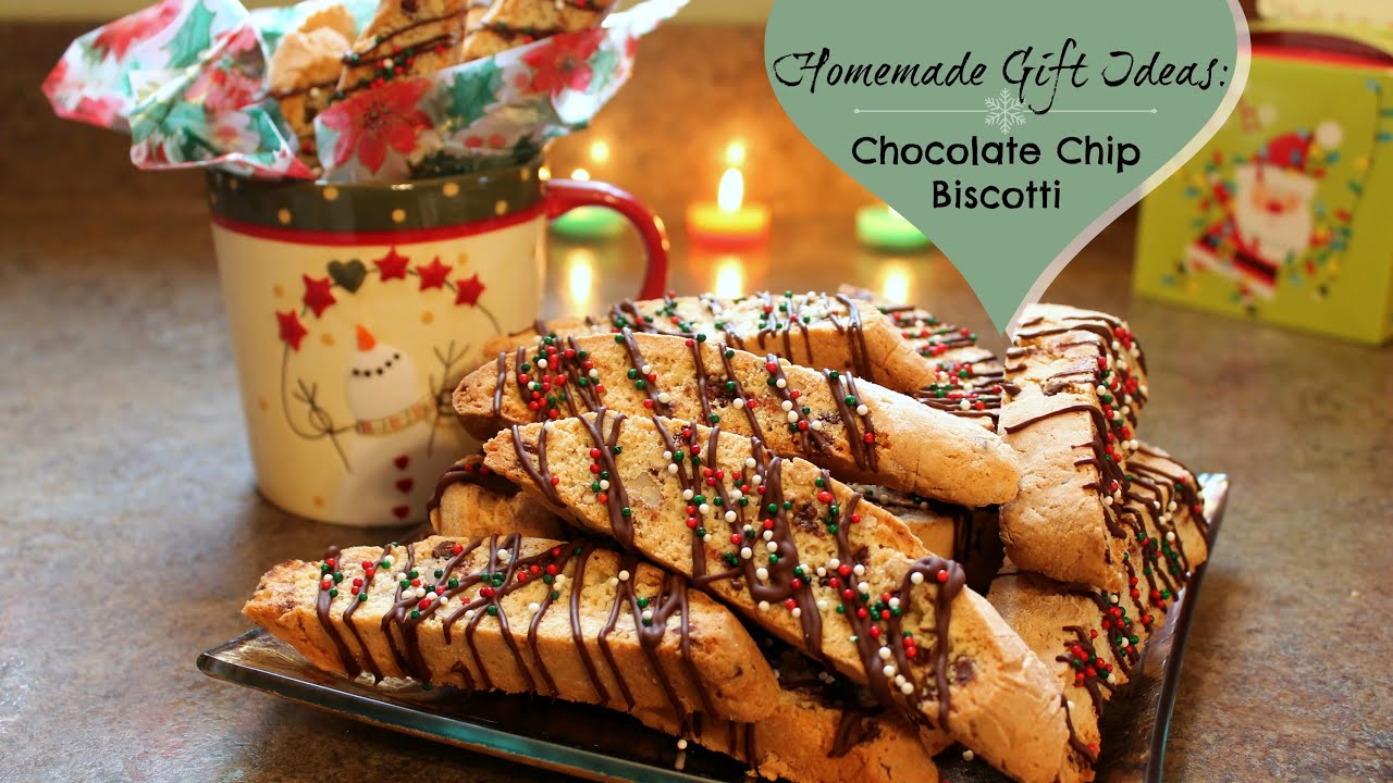 Homemade Gift Idea Chocolate Chip Biscotti YouTube
