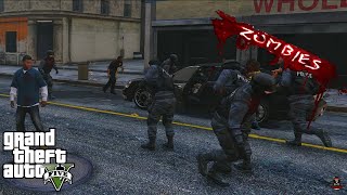 GTA 5 -  Franklin Becomes A Zombie｜And Attacked The Police Station screenshot 3