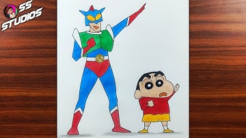 Shin Chan and Action Kamen drawing easy for kids