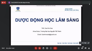 Dược Lâm Sàng 1 - Chương 1 - Dược động học lâm sàng - P1