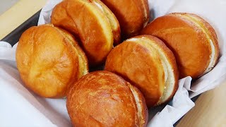 پیراشکی کرم دار (دونات وانیلی) با فیلینگ کرم وانیلی Easy Vanilla Donuts with Vanilla Custard filling screenshot 1