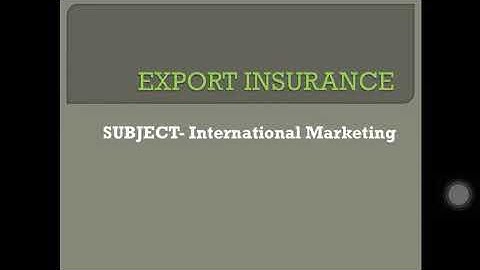 Export Insurance Types
