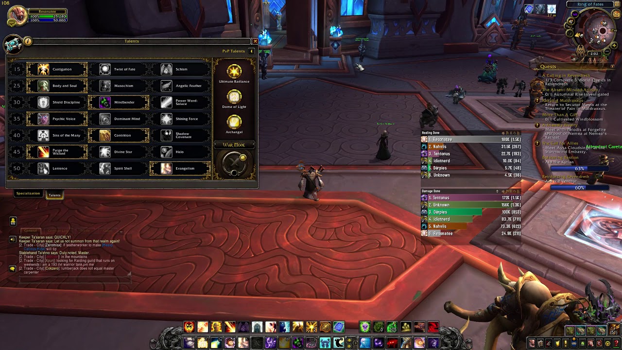 Shadowlands Disc Priest Healing Talents Mythic Plus