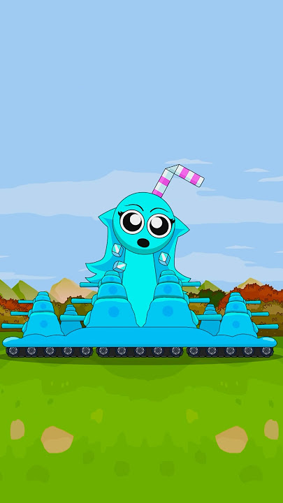KV-44 Sprunki Aqua meet KB-6 Sprunki Scrunkly New Interactive OC #sprunkiincredibox #tanks #kv44