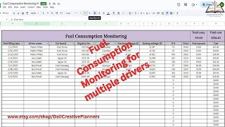 Fuel Consumption Tracker in Excel for Multiple Drivers | Easy Tutorial with Drop-down Filters screenshot 5