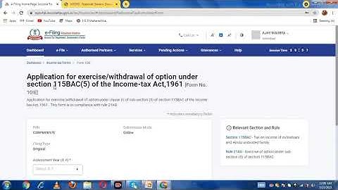 New form 10 IE income tax return section 115BAC