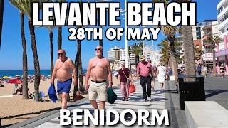 Benidorm: Busy Levante Beach & SCORCHING Weather Today! 😲🌡️┃28th of May