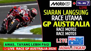 Jadwal Siaran Langsung race MotoGP Australia 2026 hari ini ~ gp Australia live Trans7 hari ini