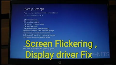 How to fix Screen Flickering , display driver issue in  HP windows 10 laptop