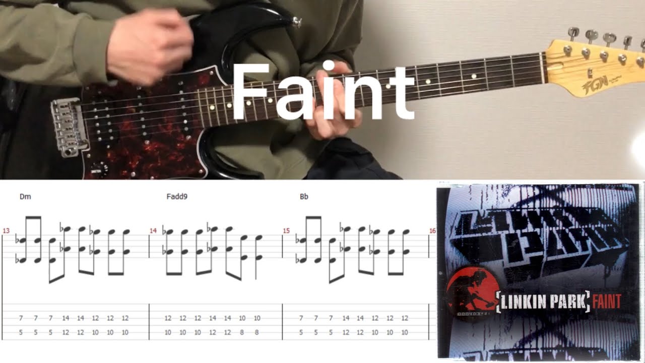 Linkin Park - Faint (guitar cover with tabs & chords)