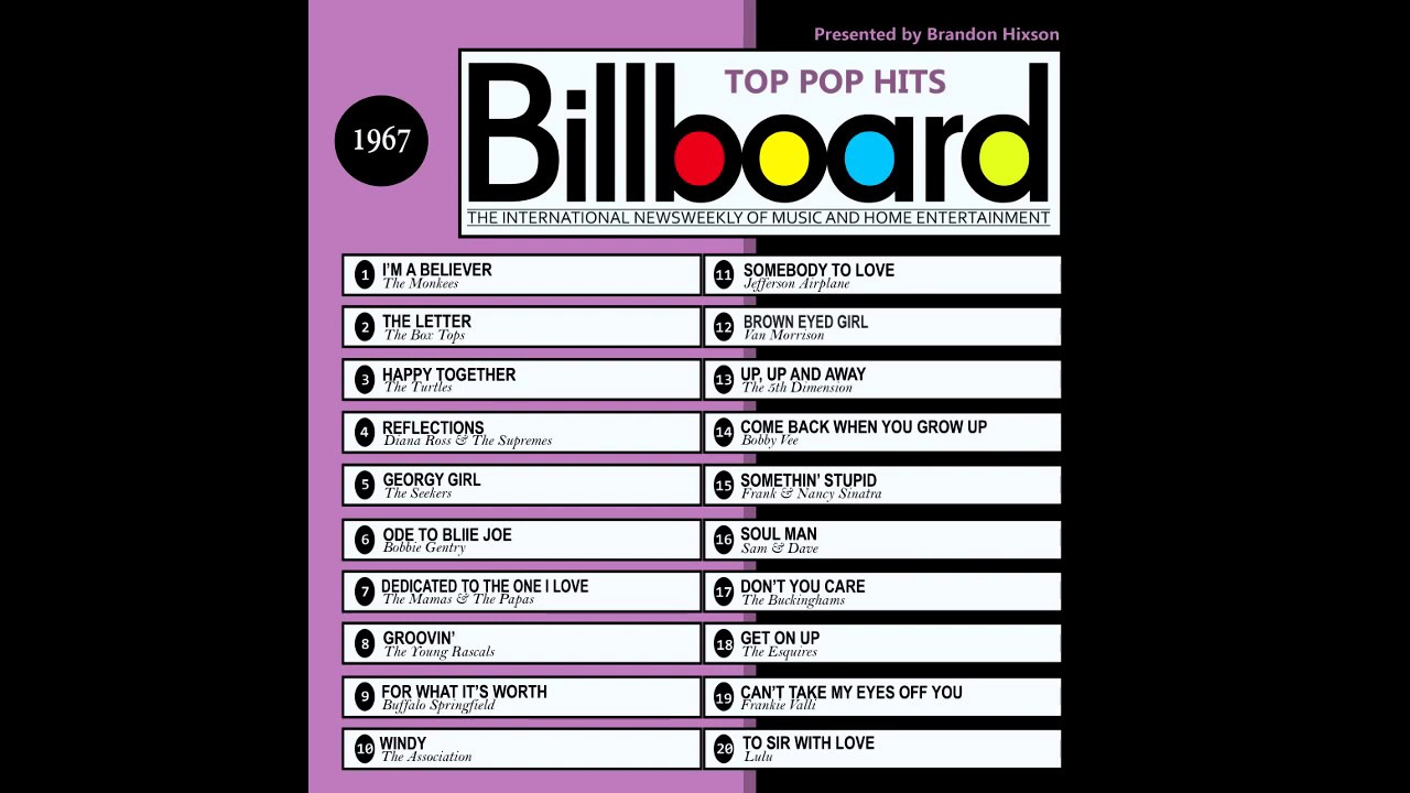 Billboard Top Pop Hits 1967 YouTube Billboard top pop hits 1967 youtube
