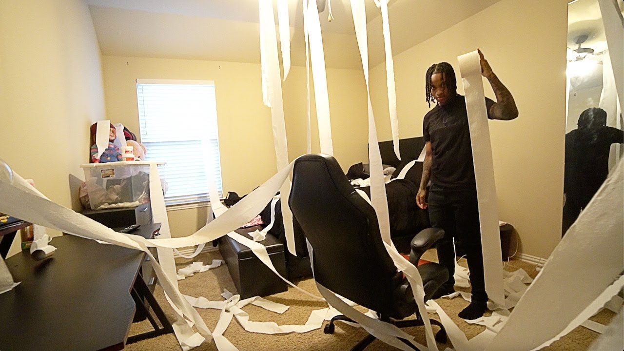Flo Set Me Up So I Filled His ENTIRE ROOM WITH TOILET PAPER....