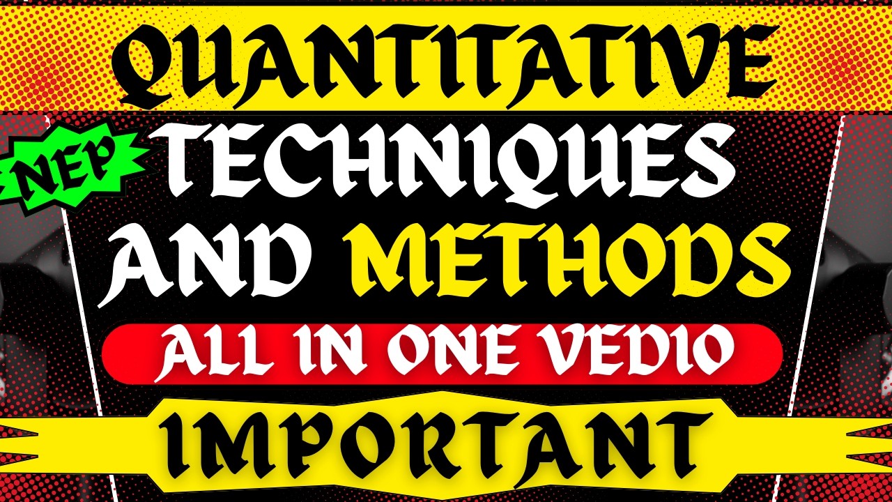 Quantitative Techniques One Shot | Complete Theory + Concepts (B.Com ...