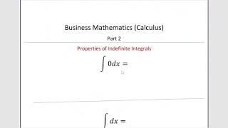 Details Properties of Integration - Business Mathematics News