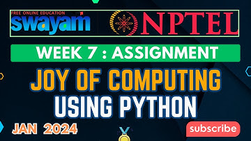 NPTEL The Joy of Computing using Python Week 7 Programming Assignment Answers Solution | Jan 2024