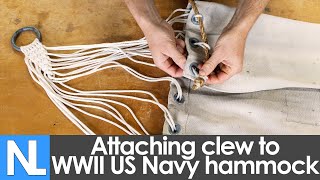 Attaching clew to Sailors Canvas Hammock