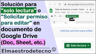 Solution for 'Read-only' or 'Request permission to edit' in a Drive or Google Doc document Solution for 'Read-only' or 'Request permission to edit' in a Drive or Google Doc document